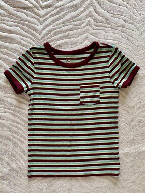 Retro Crop Top w/Breast Pocket | Arizona Jean Company Striped Multicolored Top